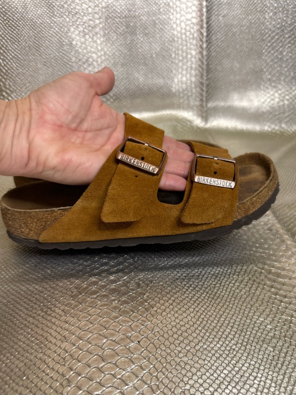 Birkenstock- cognac suede- 37- like new